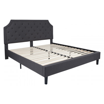 BLNK Brighton Tufted Upholstered Platform Bed - Dark Gray, King Size