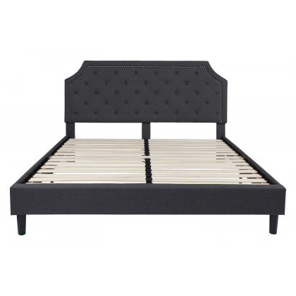 BLNK Brighton Tufted Upholstered Platform Bed - Dark Gray, King Size