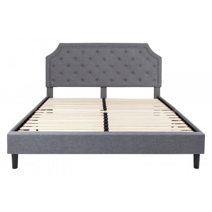 BLNK Brighton Tufted Upholstered Platform Bed - Light Gray, King Size