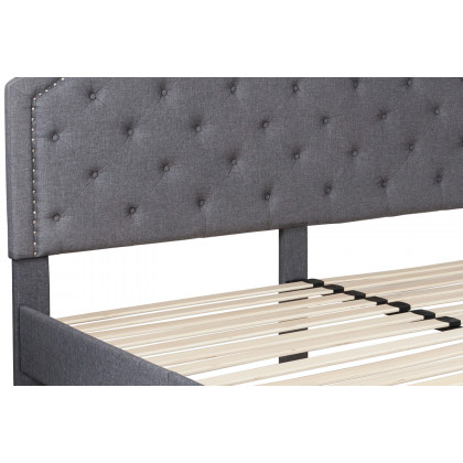 BLNK Brighton Tufted Upholstered Platform Bed - Light Gray, King Size