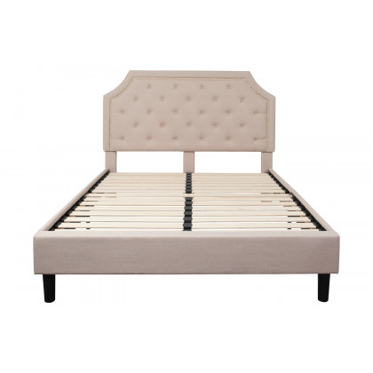 BLNK Brighton Tufted Upholstered Platform Bed - Beige, Queen Size