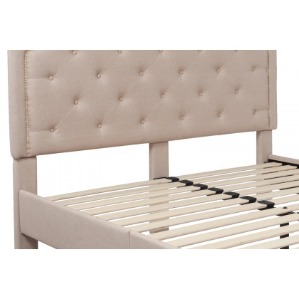 BLNK Brighton Tufted Upholstered Platform Bed - Beige, Queen Size