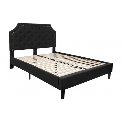 BLNK Brighton Tufted Upholstered Platform Bed - Black, Queen Size