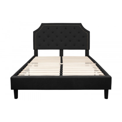 BLNK Brighton Tufted Upholstered Platform Bed - Black, Queen Size