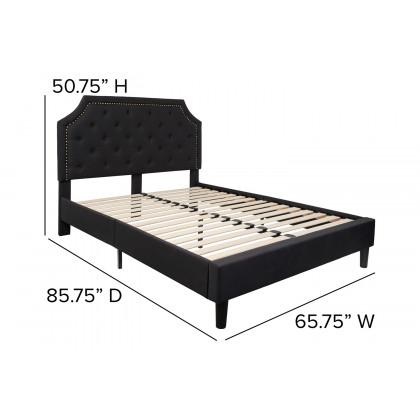BLNK Brighton Tufted Upholstered Platform Bed - Black, Queen Size