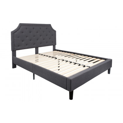 BLNK Brighton Tufted Upholstered Platform Bed - Dark Gray, Queen Size
