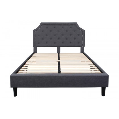 BLNK Brighton Tufted Upholstered Platform Bed - Dark Gray, Queen Size