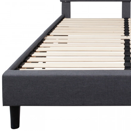 BLNK Brighton Tufted Upholstered Platform Bed - Dark Gray, Queen Size