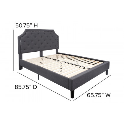 BLNK Brighton Tufted Upholstered Platform Bed - Dark Gray, Queen Size