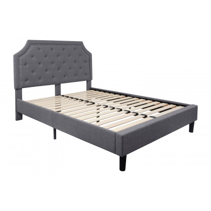 BLNK Brighton Tufted Upholstered Platform Bed - Light Gray, Queen Size