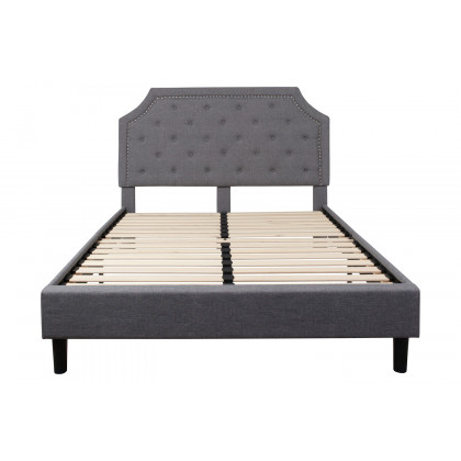 BLNK Brighton Tufted Upholstered Platform Bed - Light Gray, Queen Size
