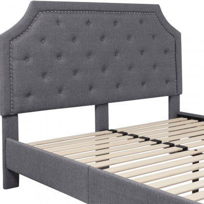 BLNK Brighton Tufted Upholstered Platform Bed - Light Gray, Queen Size
