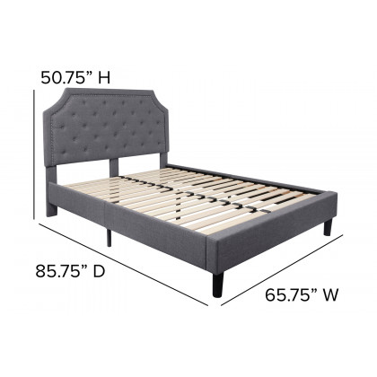 BLNK Brighton Tufted Upholstered Platform Bed - Light Gray, Queen Size