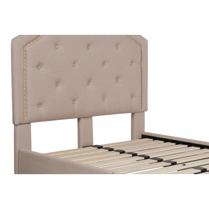 BLNK Brighton Tufted Upholstered Platform Bed - Beige, Twin Size
