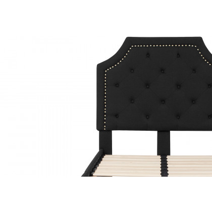 BLNK Brighton Tufted Upholstered Platform Bed - Black, Twin Size