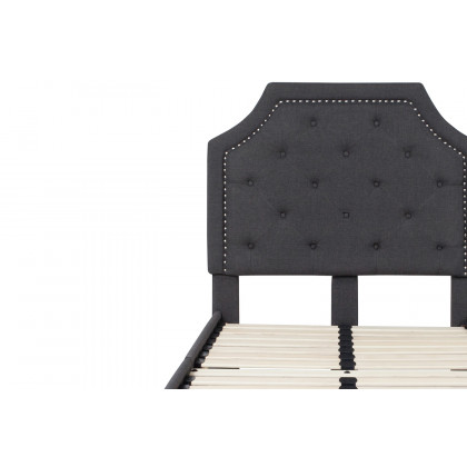 BLNK Brighton Tufted Upholstered Platform Bed - Dark Gray, Twin Size