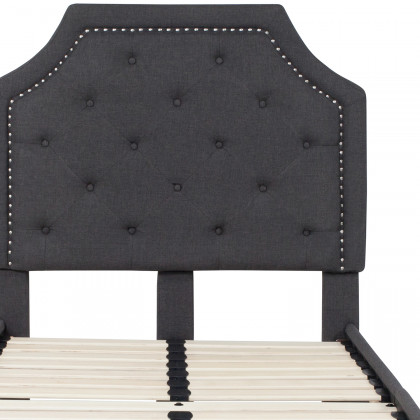 BLNK Brighton Tufted Upholstered Platform Bed - Dark Gray, Twin Size