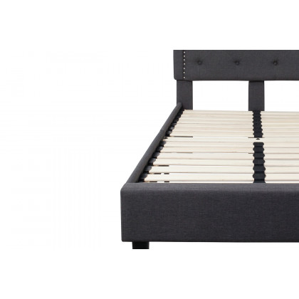 BLNK Brighton Tufted Upholstered Platform Bed - Dark Gray, Twin Size