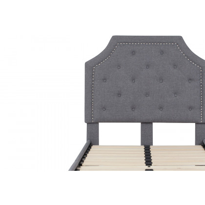BLNK Brighton Tufted Upholstered Platform Bed - Light Gray, Twin Size