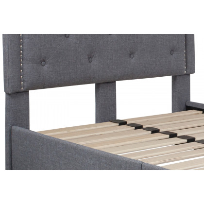 BLNK Brighton Tufted Upholstered Platform Bed - Light Gray, Twin Size