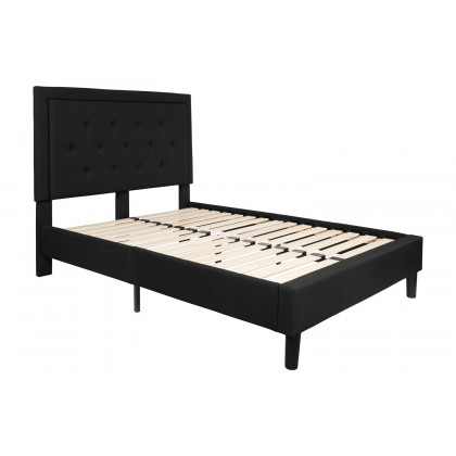 BLNK Roxbury Tufted Upholstered Platform Bed - Black, Full Size