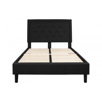 BLNK Roxbury Tufted Upholstered Platform Bed - Black, Full Size