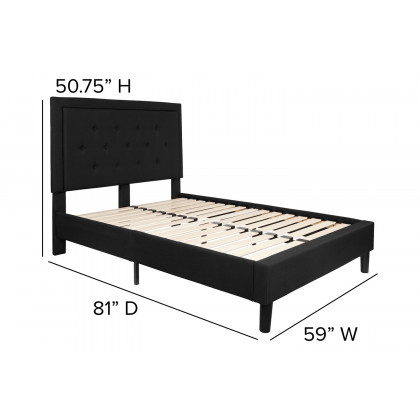 BLNK Roxbury Tufted Upholstered Platform Bed - Black, Full Size