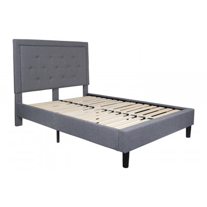 BLNK Roxbury Tufted Upholstered Platform Bed - Light Gray, Full Size