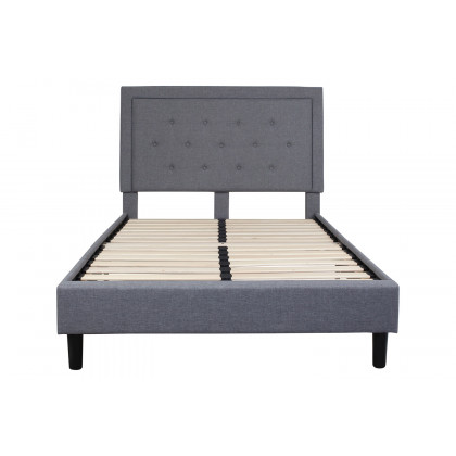 BLNK Roxbury Tufted Upholstered Platform Bed - Light Gray, Full Size