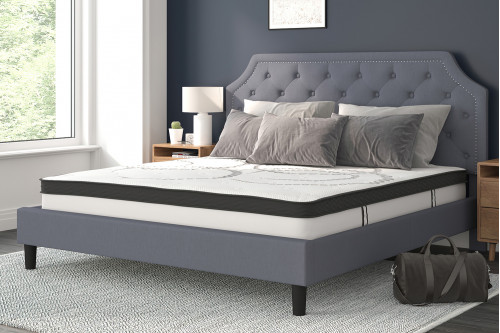 BLNK® - Brighton Tufted Upholstered Platform Bed with 10" CertiPUR-US Certified Pocket Spring Mattress