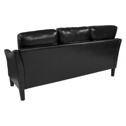 BLNK Asti LeatherSoft Upholstered Sofa - Black