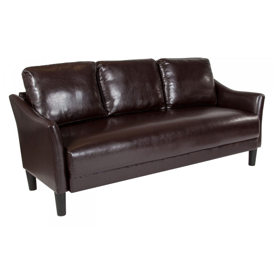 BLNK Asti LeatherSoft Upholstered Sofa - Brown