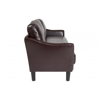 BLNK Asti LeatherSoft Upholstered Sofa - Brown