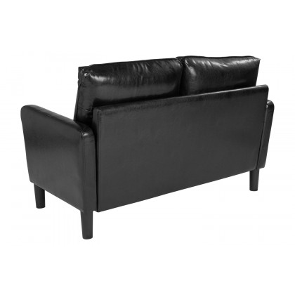 BLNK Washington Park LeatherSoft Upholstered Loveseat - Black