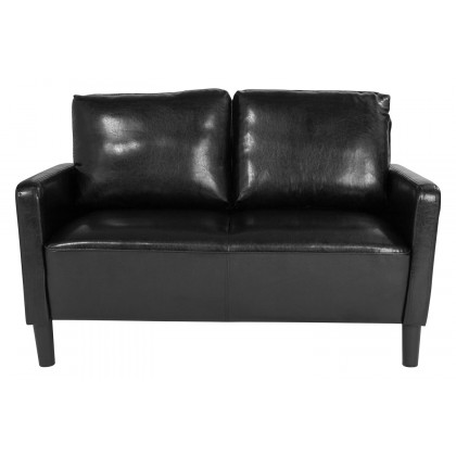 BLNK Washington Park LeatherSoft Upholstered Loveseat - Black