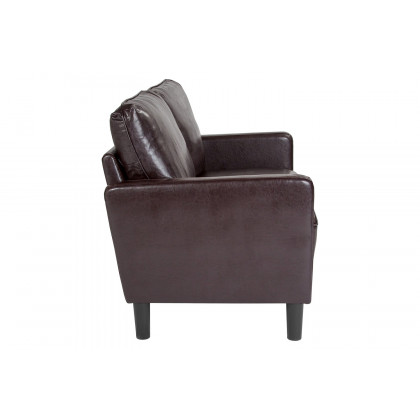 BLNK Washington Park LeatherSoft Upholstered Loveseat - Brown