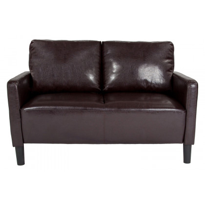 BLNK Washington Park LeatherSoft Upholstered Loveseat - Brown