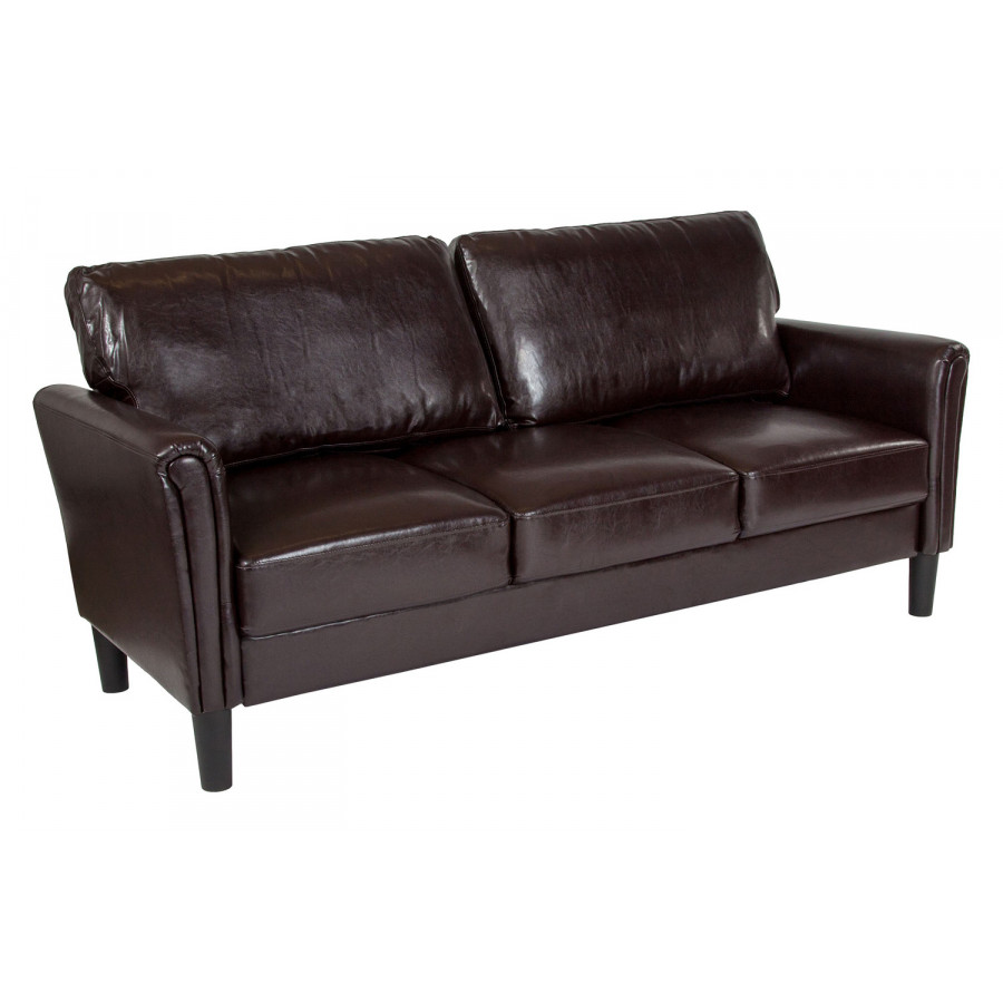 BLNK Bari LeatherSoft Upholstered Sofa - Brown
