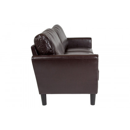 BLNK Bari LeatherSoft Upholstered Sofa - Brown