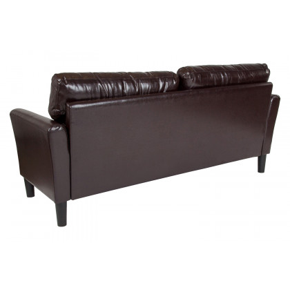 BLNK Bari LeatherSoft Upholstered Sofa - Brown