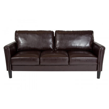 BLNK Bari LeatherSoft Upholstered Sofa - Brown