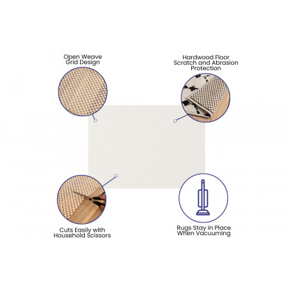 BLNK Fealty Non Slip Rug Pad for Area Rug - 5'W x 7'L