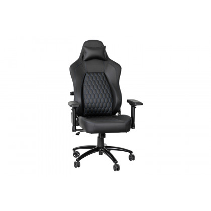 BLNK Falco Ergonomic Black High-Back Adjustable Gaming Chair with 4D Armrests, Headrest Pillow, and Adjustable Lumbar Support - with Blue Stitching