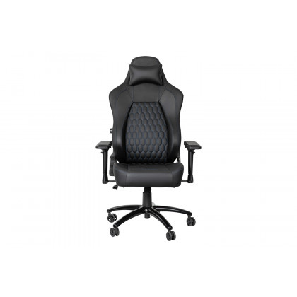 BLNK Falco Ergonomic Black High-Back Adjustable Gaming Chair with 4D Armrests, Headrest Pillow, and Adjustable Lumbar Support - with Blue Stitching