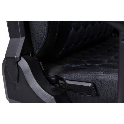 BLNK Falco Ergonomic Black High-Back Adjustable Gaming Chair with 4D Armrests, Headrest Pillow, and Adjustable Lumbar Support - with Blue Stitching