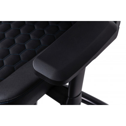 BLNK Falco Ergonomic Black High-Back Adjustable Gaming Chair with 4D Armrests, Headrest Pillow, and Adjustable Lumbar Support - with Blue Stitching