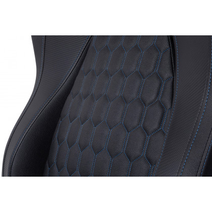 BLNK Falco Ergonomic Black High-Back Adjustable Gaming Chair with 4D Armrests, Headrest Pillow, and Adjustable Lumbar Support - with Blue Stitching