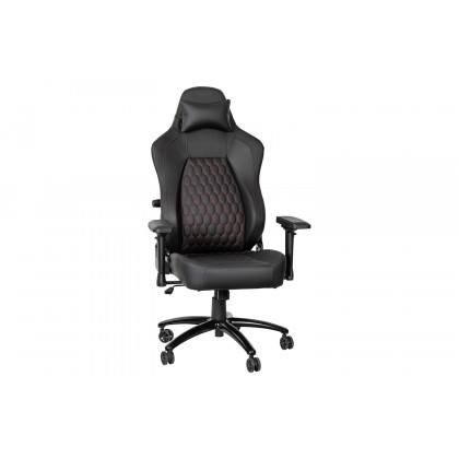 BLNK Falco Ergonomic Black High-Back Adjustable Gaming Chair with 4D Armrests, Headrest Pillow, and Adjustable Lumbar Support - with Red Stitching