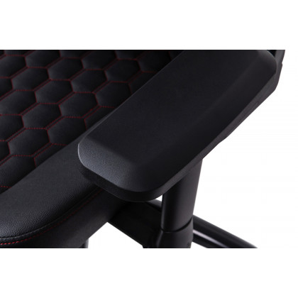 BLNK Falco Ergonomic Black High-Back Adjustable Gaming Chair with 4D Armrests, Headrest Pillow, and Adjustable Lumbar Support - with Red Stitching