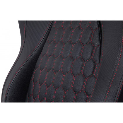 BLNK Falco Ergonomic Black High-Back Adjustable Gaming Chair with 4D Armrests, Headrest Pillow, and Adjustable Lumbar Support - with Red Stitching